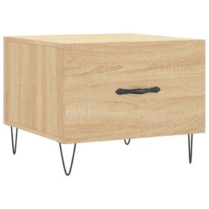 vidaXL Mesa de centro madera contrachapada roble Sonoma 50x50x40 cm