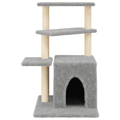 vidaXL Rascador para gatos con postes de sisal gris claro 83,5 cm