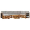 vidaXL Conjunto de sof&aacute;s de exterior 7 pcs Natural y Gris Claro