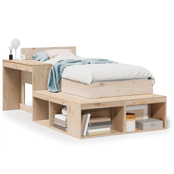 vidaXL Estructura de cama sin colchón madera maciza de pino 90x200 cm