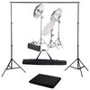 vidaXL Kit de estudio fotogr&aacute;fico con set de luces y fondo