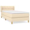 vidaXL Cama box spring con colch&oacute;n tela color crema 90x200 cm