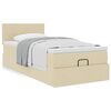 vidaXL Estructura de cama otomana con colch&oacute;n tela crema 90x190cm