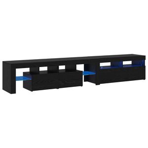 vidaXL Gabinete de TV con LED 2 pcs Roble Negro 230 x 36,5 x 40 cm