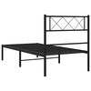 vidaXL Estructura cama sin colch&oacute;n con cabecero metal negro 100x200 cm