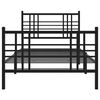 vidaXL Estructura cama sin colch&oacute;n con estribo metal negro 90x190 cm