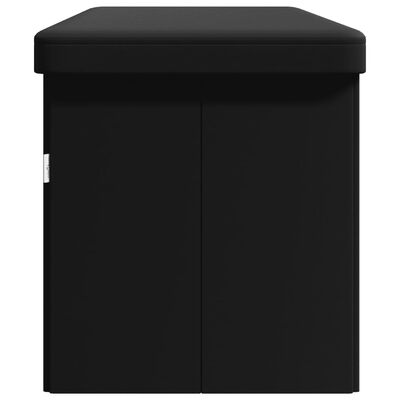 vidaXL Banco de almacenaje plegable de PVC negro