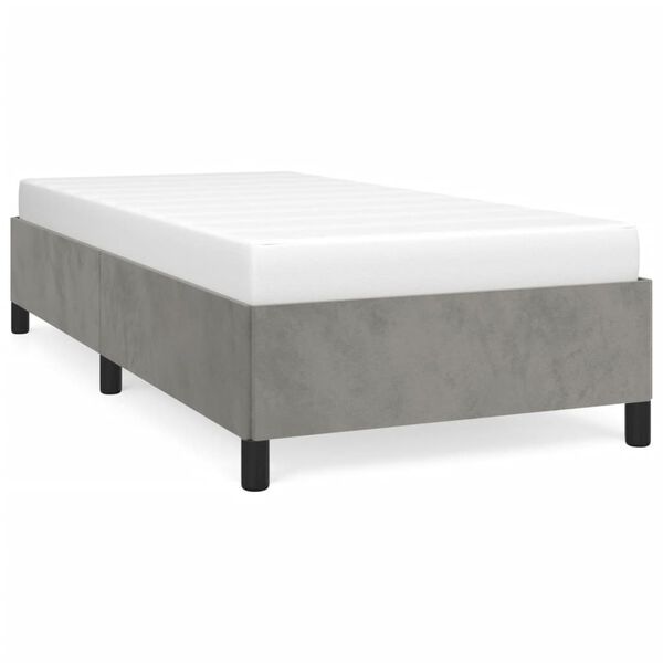 vidaXL Estructura de cama sin colch&oacute;n terciopelo gris claro 80x200 cm