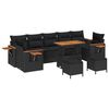 vidaXL Conjunto de sof&aacute;s de jard&iacute;n 10 uds. Negro rat&aacute;n sint&eacute;tico