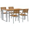 vidaXL Conjunto de Comedor de Jard&iacute;n 5 uds. Gris