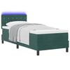 vidaXL Cama Box Spring LED con LED Verde oscuro 80 x 200 cm Terciopelo
