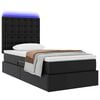 vidaXL Cama con almacenamiento y LED Negro 90 x 190 cm Cuero sint&eacute;tico