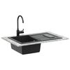 vidaXL Lavabo Negro 780 x 500 mm 80% Cuarzo y 20% Resina