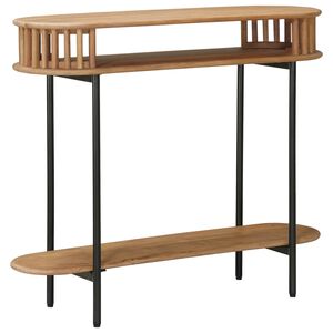 vidaXL Mesa auxiliar hecha a mano Madera Teak Marr&oacute;n 90 x 30 x 75 cm