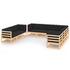 vidaXL Juego de muebles de jard&iacute;n 10 pzas y cojines madera maciza pino