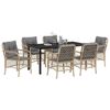 vidaXL Conjunto de Comedor de Jard&iacute;n 7 pcs Beige rat&aacute;n sint&eacute;tico