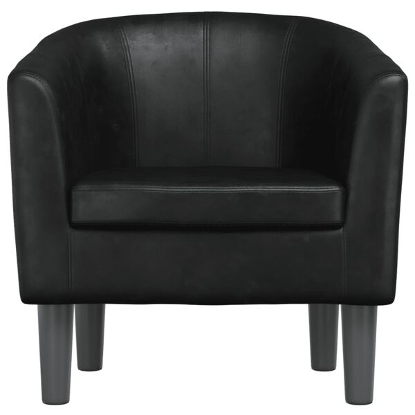 vidaXL Sillón cuero sintético negro