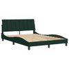 vidaXL Estructura de cama sin colch&oacute;n Hanko terciopelo verde oscuro 140x200 cm