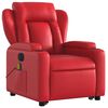 vidaXL Sill&oacute;n de majaje elevable el&eacute;ctrico cuero artificial rojo