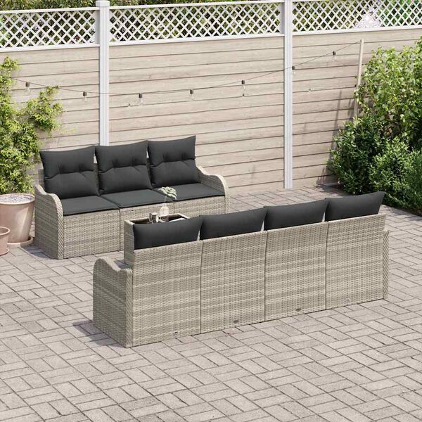 vidaXL Conjunto de sofá de jardín Gris Claro 55 x 55 x 37 cm