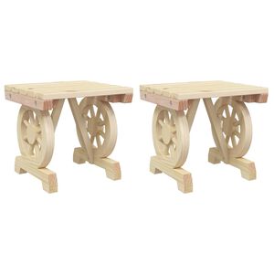 vidaXL Taburetes de jard&iacute;n 2 unidades madera maciza de abeto