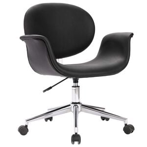 vidaXL Silla de oficina giratoria de cuero sint&eacute;tico negro