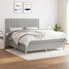 vidaXL Cama box spring con colch&oacute;n tela gris claro 180x200 cm
