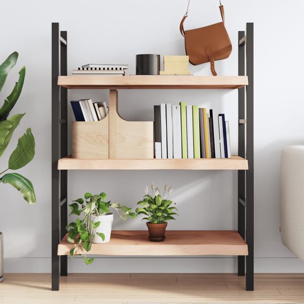 vidaXL Estante de pared madera maciza roble sin tratar 80x60x(2-6) cm