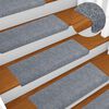 vidaXL Felpudos autoadhesivos para escaleras, 10 unidades, 65 x 21 x 4 cm, gris claro, borde rectangular