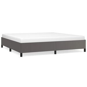 vidaXL Estructura de cama sin colch&oacute;n cuero sint&eacute;tico gris 200x200 cm