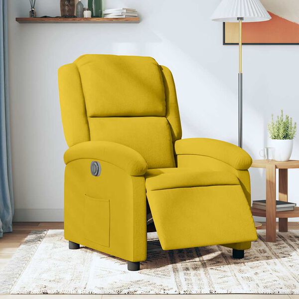 vidaXL Sillón reclinable eléctrico de terciopelo amarillo