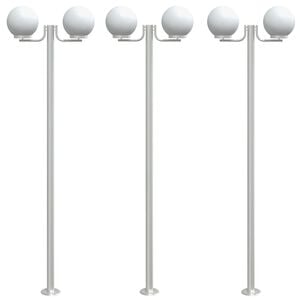 vidaXL Farolas de exterior 3 unidades acero inoxidable 215 cm