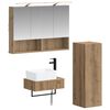 vidaXL Juego de Muebles de Ba&ntilde;o 4 uds. Roble artisan