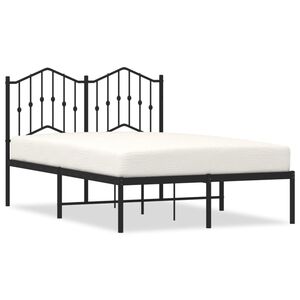vidaXL Estructura cama sin colch&oacute;n con cabecero metal negro 120x190 cm