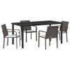 vidaXL Conjunto de Comedor de Jard&iacute;n 5 uds. Marr&oacute;n y Negro