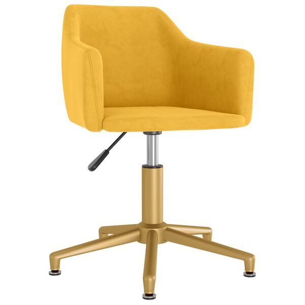 vidaXL Silla de comedor giratoria 6 uds terciopelo amarillo
