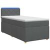 vidaXL Cama box spring con colch&oacute;n Gris oscuro 90 x 200 cm Tela