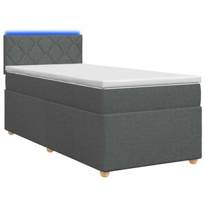 vidaXL Cama box spring con colch&oacute;n Gris oscuro 90 x 200 cm Tela