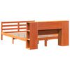 vidaXL Cama con estantería sin colchón madera maciza marrón 135x190cm