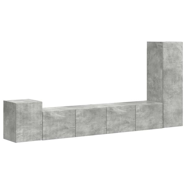 vidaXL Conjunto de mueble de TV 3 pcs Gris Concreto
