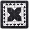 vidaXL Mesa auxiliar de mosaico cer&aacute;mica negro y blanco