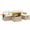 vidaXL Juego de sof&aacute;s jard&iacute;n con cojines 6 pzas rat&aacute;n sint&eacute;tico beige