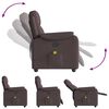 vidaXL Sillón de masaje reclinable de tela marrón oscuro