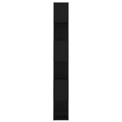 vidaXL Librería separador madera contrachapada negro 60x24x186 cm