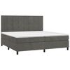 vidaXL Cama box spring colch&oacute;n y LED terciopelo gris oscuro 200x200 cm