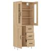 vidaXL Aparador alto madera contrachapada color roble 69,5x34x180 cm