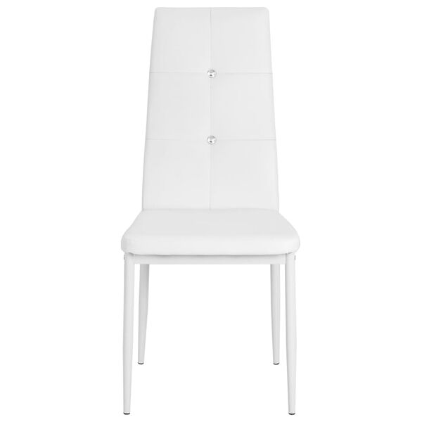 vidaXL Sillas de comedor 4 unidades cuero sintético blanco
