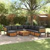 vidaXL Set de sof&aacute;s de jard&iacute;n con cojines 9 pzas madera maciza acacia