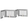 vidaXL Puerta para perros plegable con soportes 4 pcs Gris Sonoma