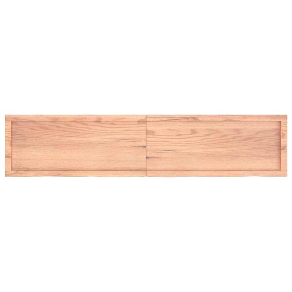 vidaXL Encimera ba&ntilde;o madera maciza tratada marr&oacute;n claro 180x40x(2-4)cm